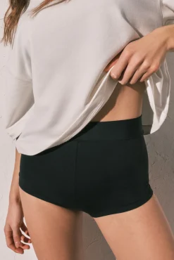 Cuecas de biquíni boxer pretas