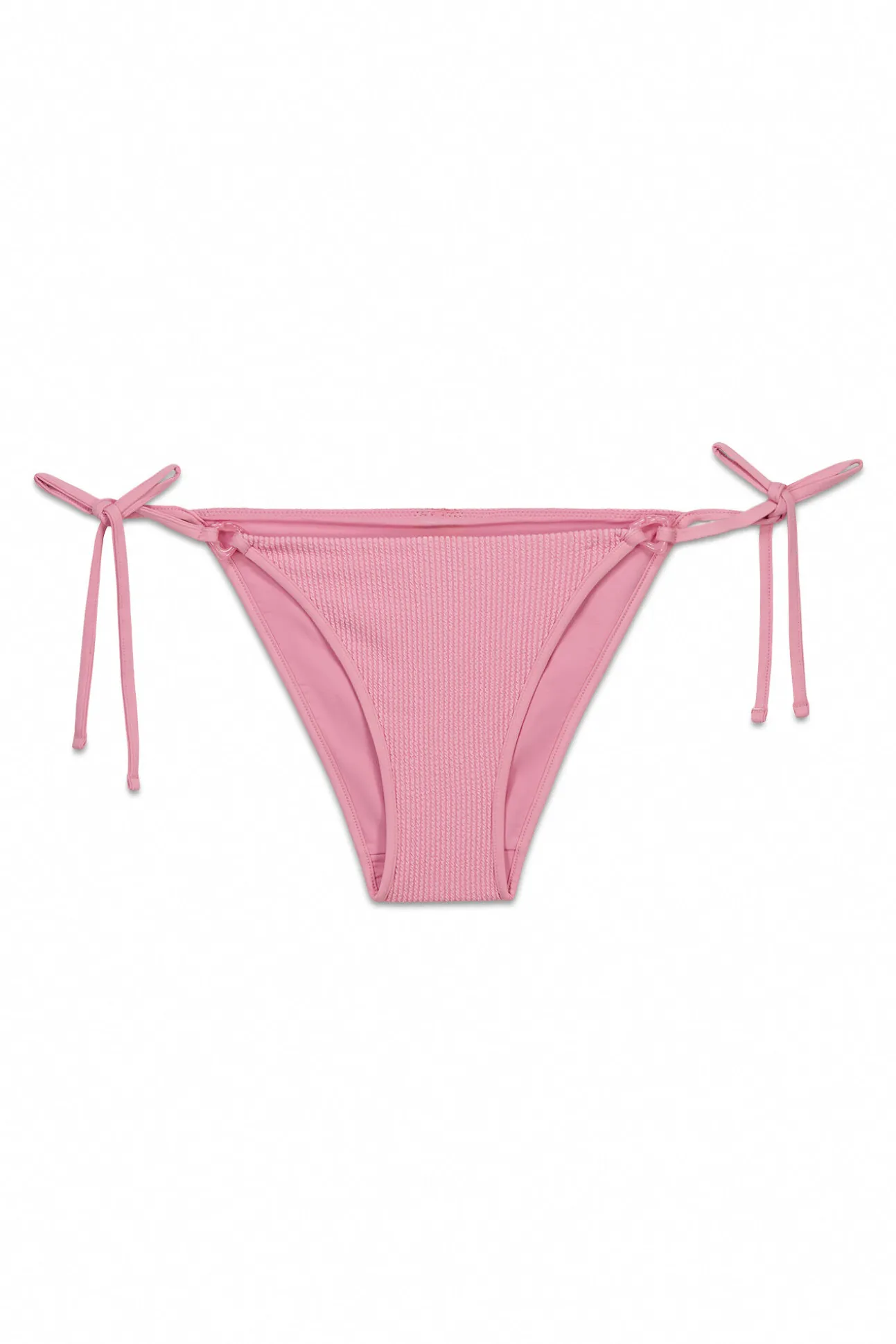 Cuecas de biquíni brasileiras textura crinkle rosa