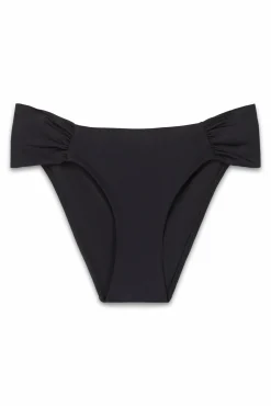 Cuecas de biquíni clássica franzida preta