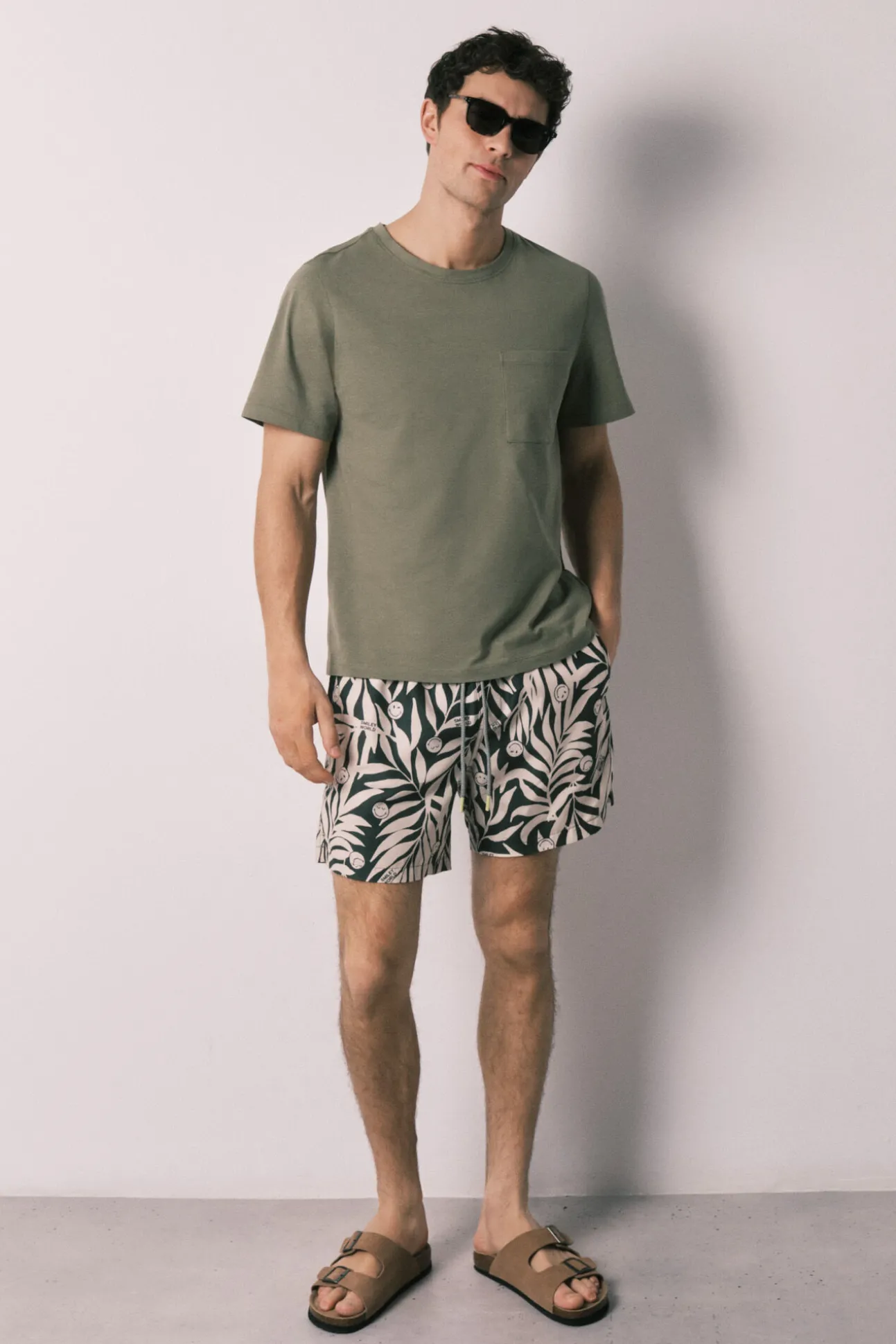 Fato de banho de homem estampado tropical SmileyWorld®