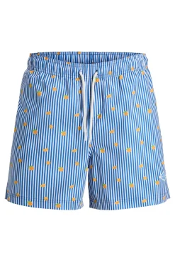 Fato de banho estampado de riscas com logo