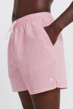 Fato de banho estampado geométrico bolso fecho-éclair