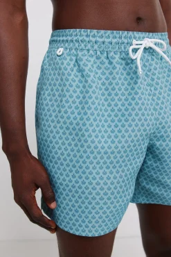 Fato de banho estampado mosaico bolso fecho-éclair
