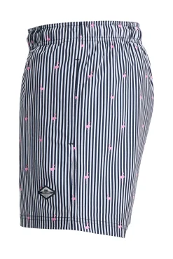 Fato de banho estampado às riscas com logo