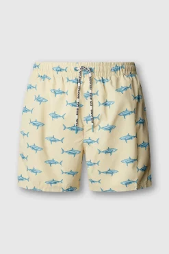 Fato de banho regular com cordão estampado de tubarões