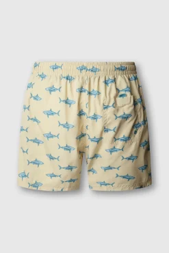 Fato de banho regular com cordão estampado de tubarões