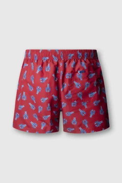 Fato de banho regular com cordão estampado lagostas