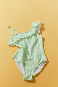 Fato de banho assimétrico ikat menina