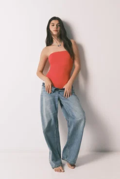 Fato de banho bandeau vermelho