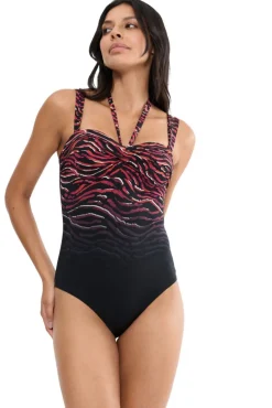 Fato de banho de alça dupla com estampado animal
