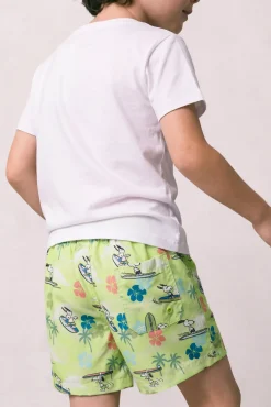 Fato de banho de criança estampado tropical Snoopy