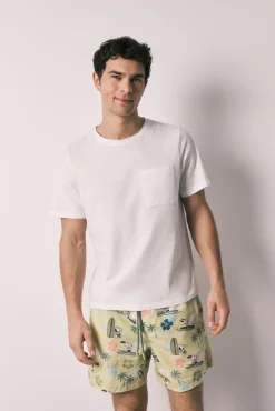 Fato de banho de homem estampado tropical Snoopy