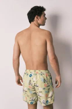Fato de banho de homem estampado tropical Snoopy