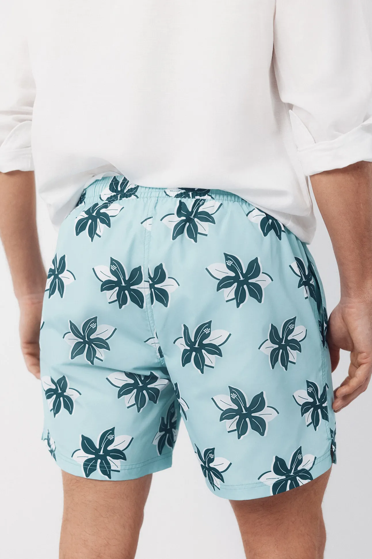 Fato de banho estampado de flores grandes