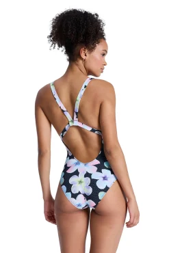 Fato de banho estampado flores e bolinhas