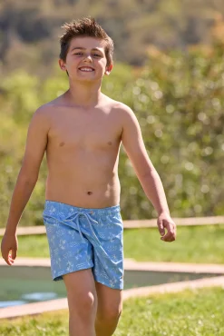 Fato de banho estampado ilha para menino