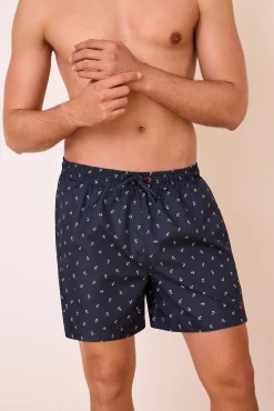 Fato de banho marinheiro com estampado de âncoras para homem