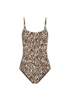 Fato de banho menstrual de costas cruzadas de fluxo moderado Sea Swirl
