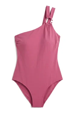 Fato de banho moldador assimétrico rosa