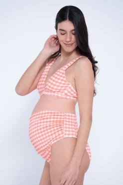 Fato de banho pré-mamã estampado vichy