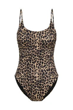 Fato de banho sem aros estampado leopardo