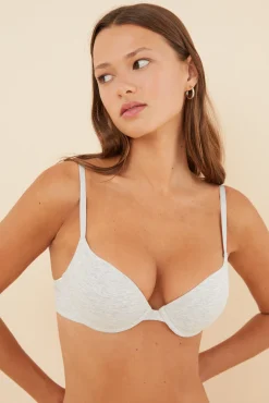 GORGEOUS Soutien push up algodão cinzento
