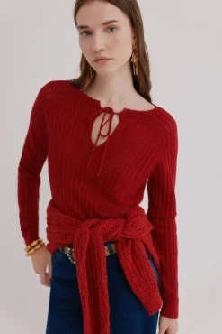 Imala. Camisola de malha rendada