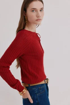 Imala. Camisola de malha rendada
