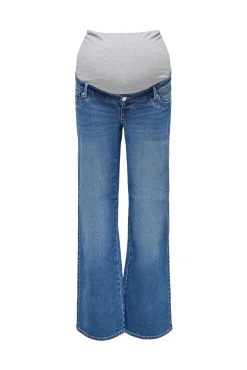 Jeans de maternidade perna larga