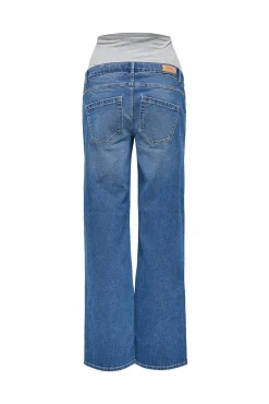 Jeans de maternidade perna larga