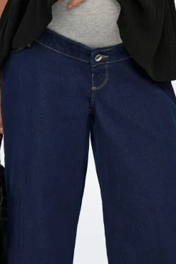 Jeans perna larga maternidade