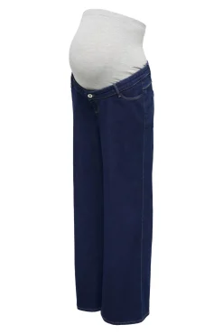 Jeans perna larga maternidade