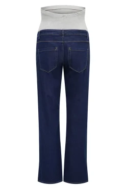 Jeans perna larga maternidade