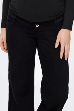 Jeans perna larga maternidade