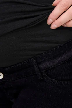 Jeans perna larga maternidade