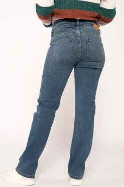 Jeans pré-mamã retas barriga alta