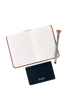 Kit de caderno A6 + porta-cartões + caneta apagável Bo-Bo Urso - TALENT-OSO
