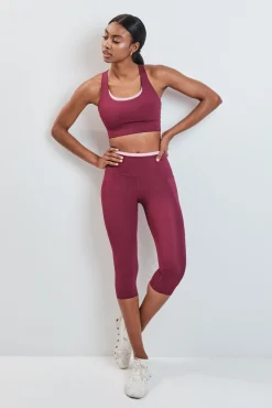 Legging capri 4D STRETCH bordeaux