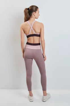Legging curto 4D STRETCH color block rosa