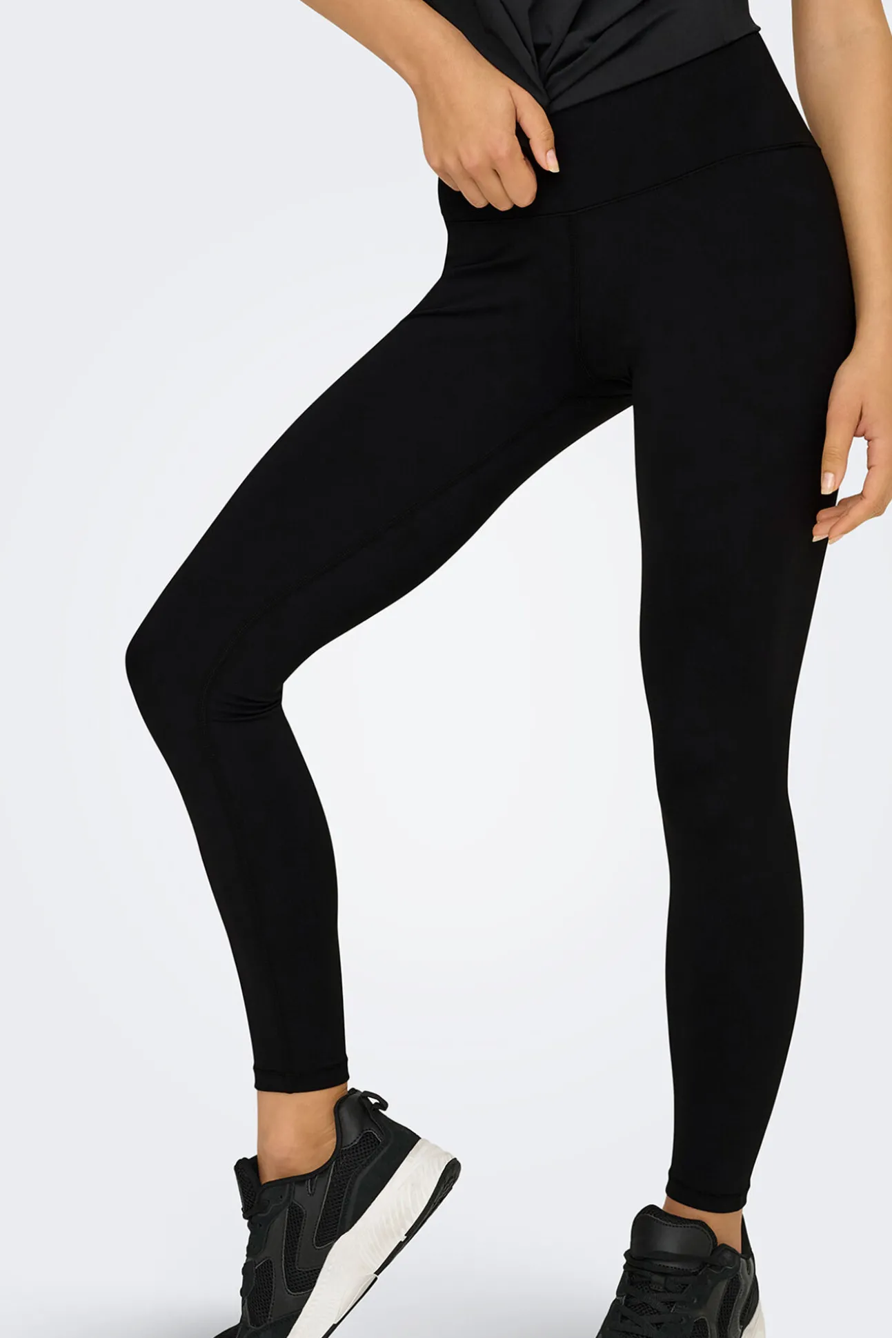 Legging desportivo ao tornozelo cintura alta com bolso