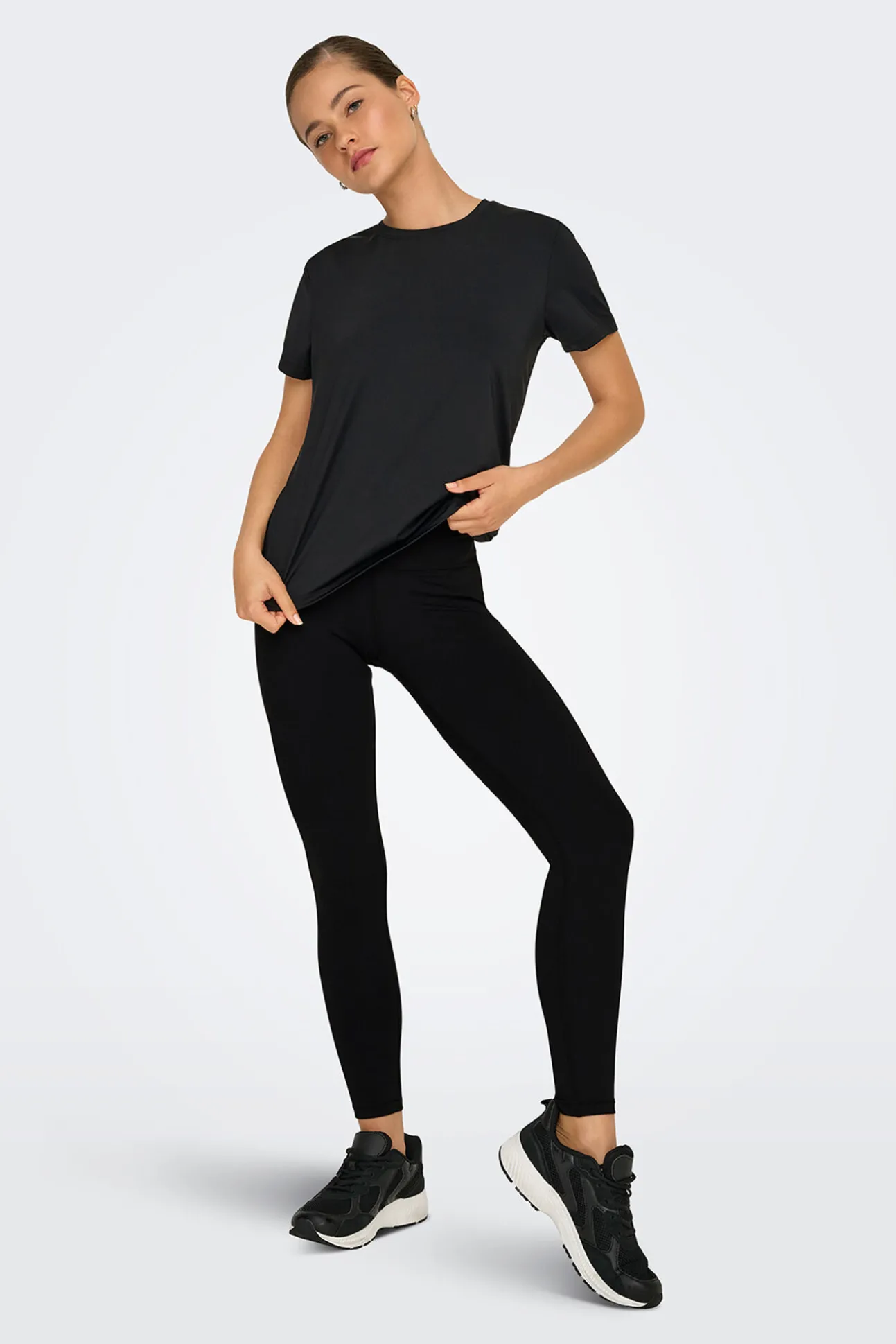 Legging desportivo ao tornozelo cintura alta com bolso
