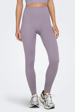 Leggings caneladas sem costura