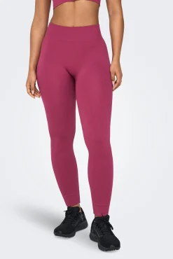 Leggings com nervuras de cintura alta sem costura