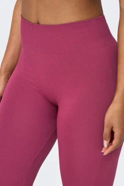 Leggings com nervuras de cintura alta sem costura