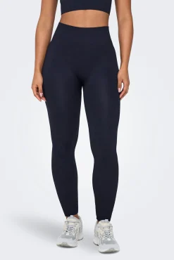 Leggings com nervuras de cintura alta sem costura
