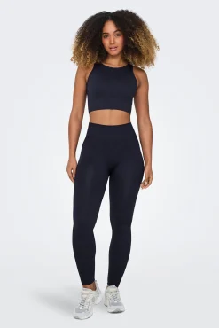 Leggings com nervuras de cintura alta sem costura
