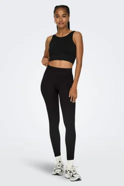Leggings compridas elásticas caneladas