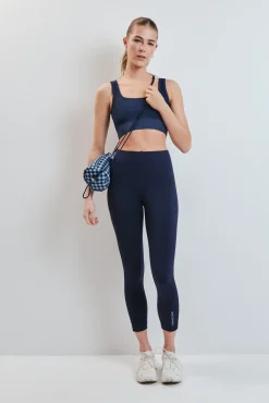 Leggings sem costura COMFORT crop azul
