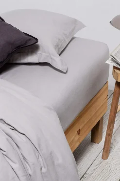 Lençol de baixo de linho algodão. Cama 80-90 cm.
