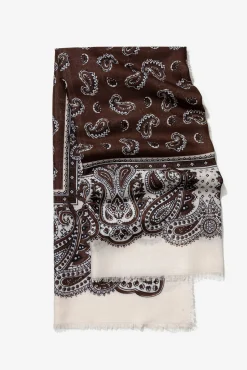 Lenço quadrado estampado paisley